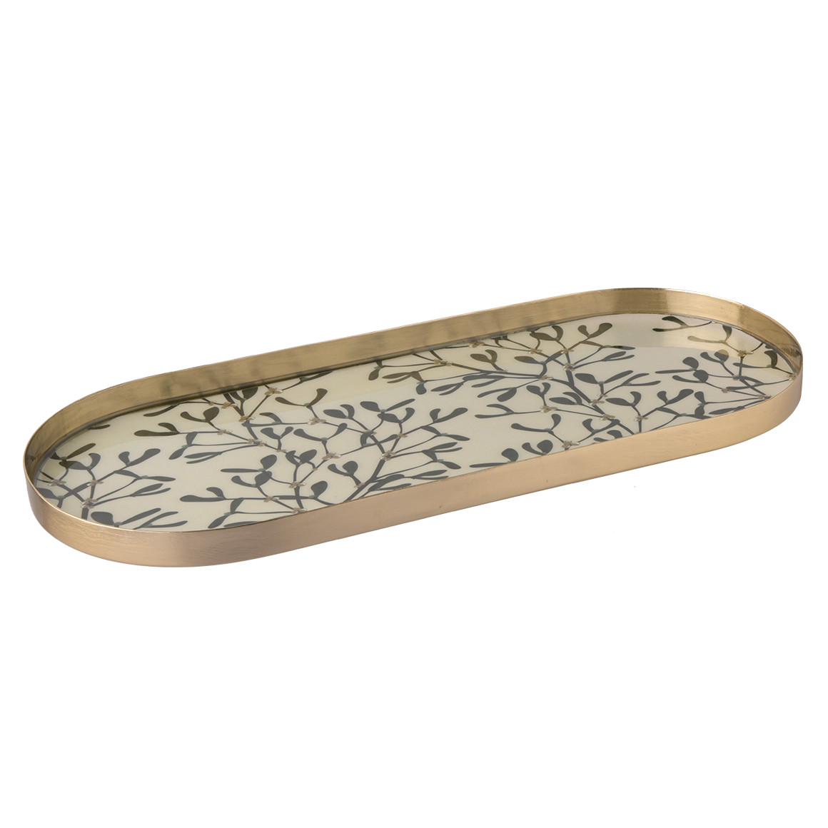 Deko-Tablett mit Mistelzweig-Motiv