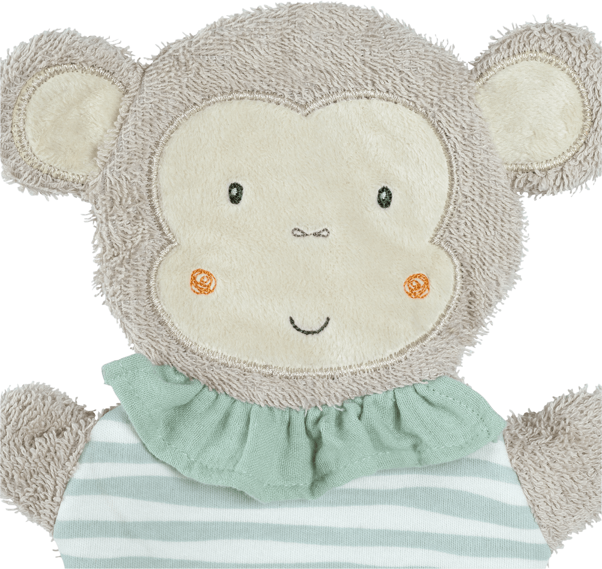 Waschhandschuh Affe, beige & blau, 1 St