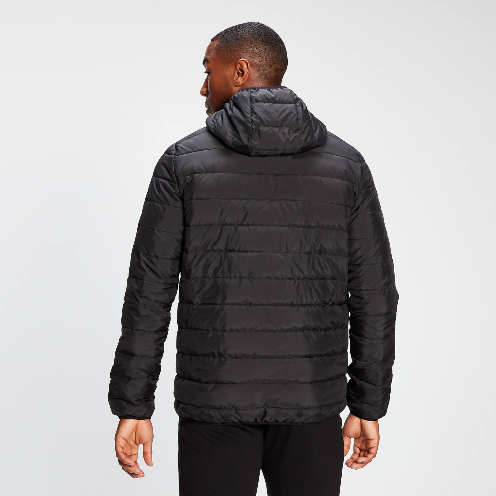 MP Men's Lightweight Hooded Packable Puffer Jacket - Black