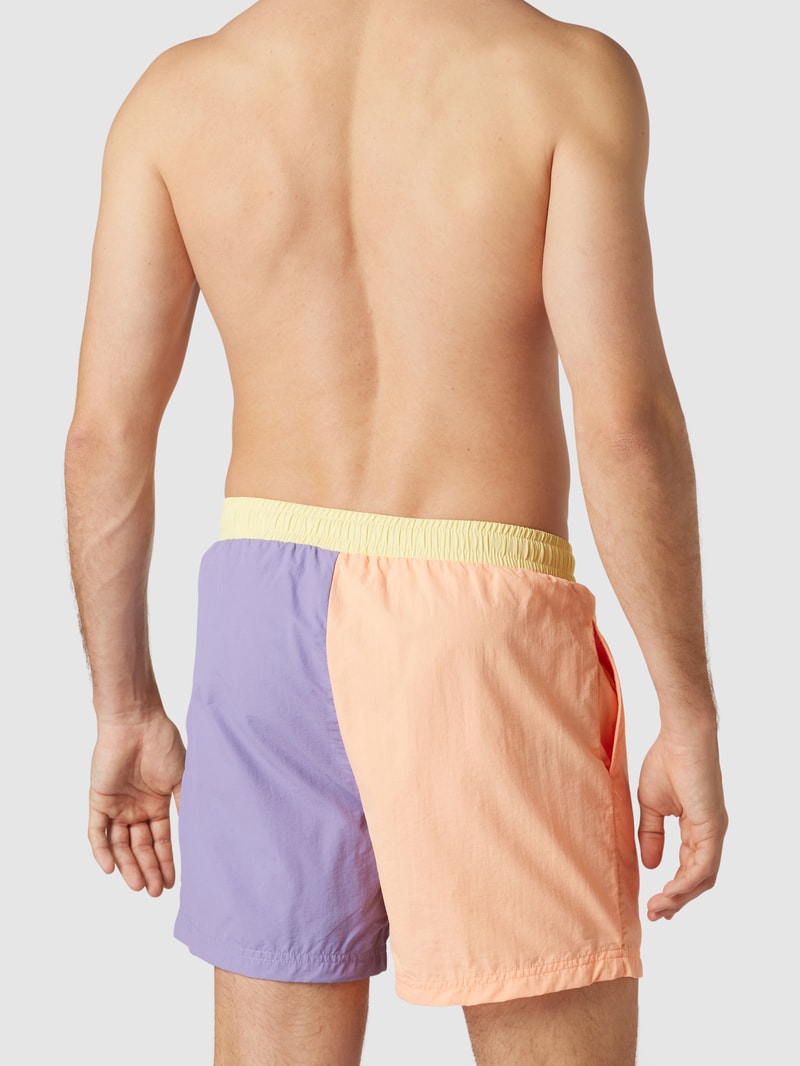 Badehose mit Label-Stitching in orange