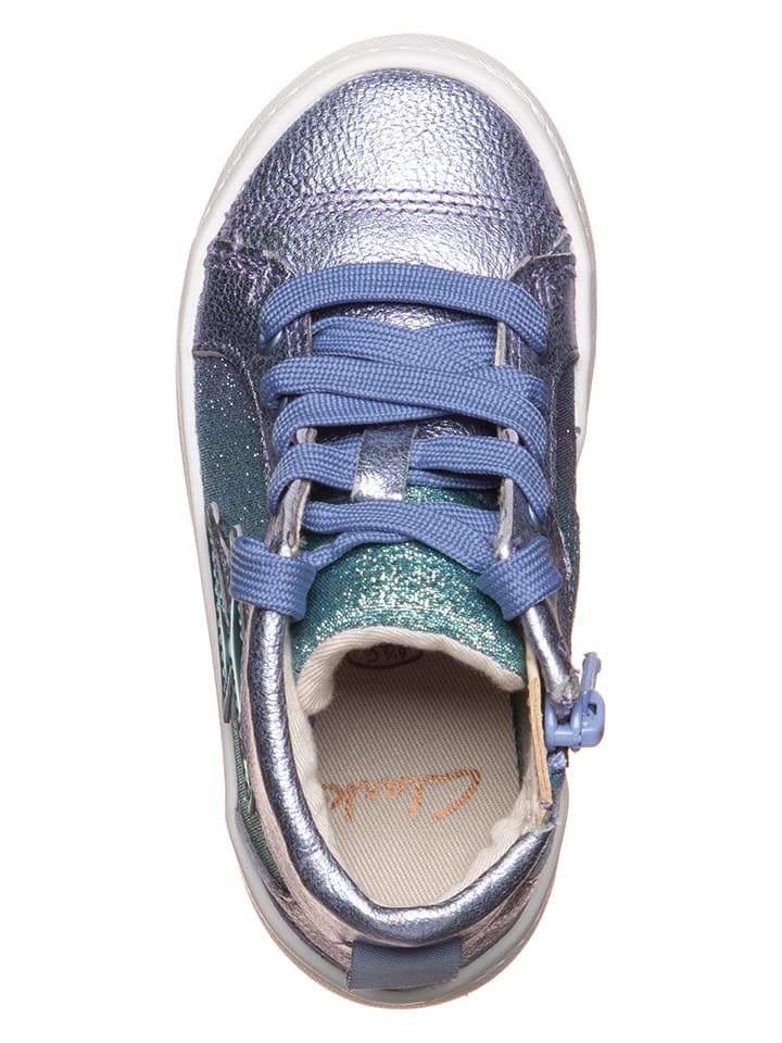 Clarks Leder-Sneakers in Lila günstig kaufen
