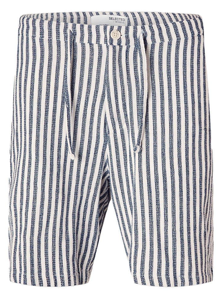 SELECTED HOMME Shorts in Blau/ Weiß günstig kaufen