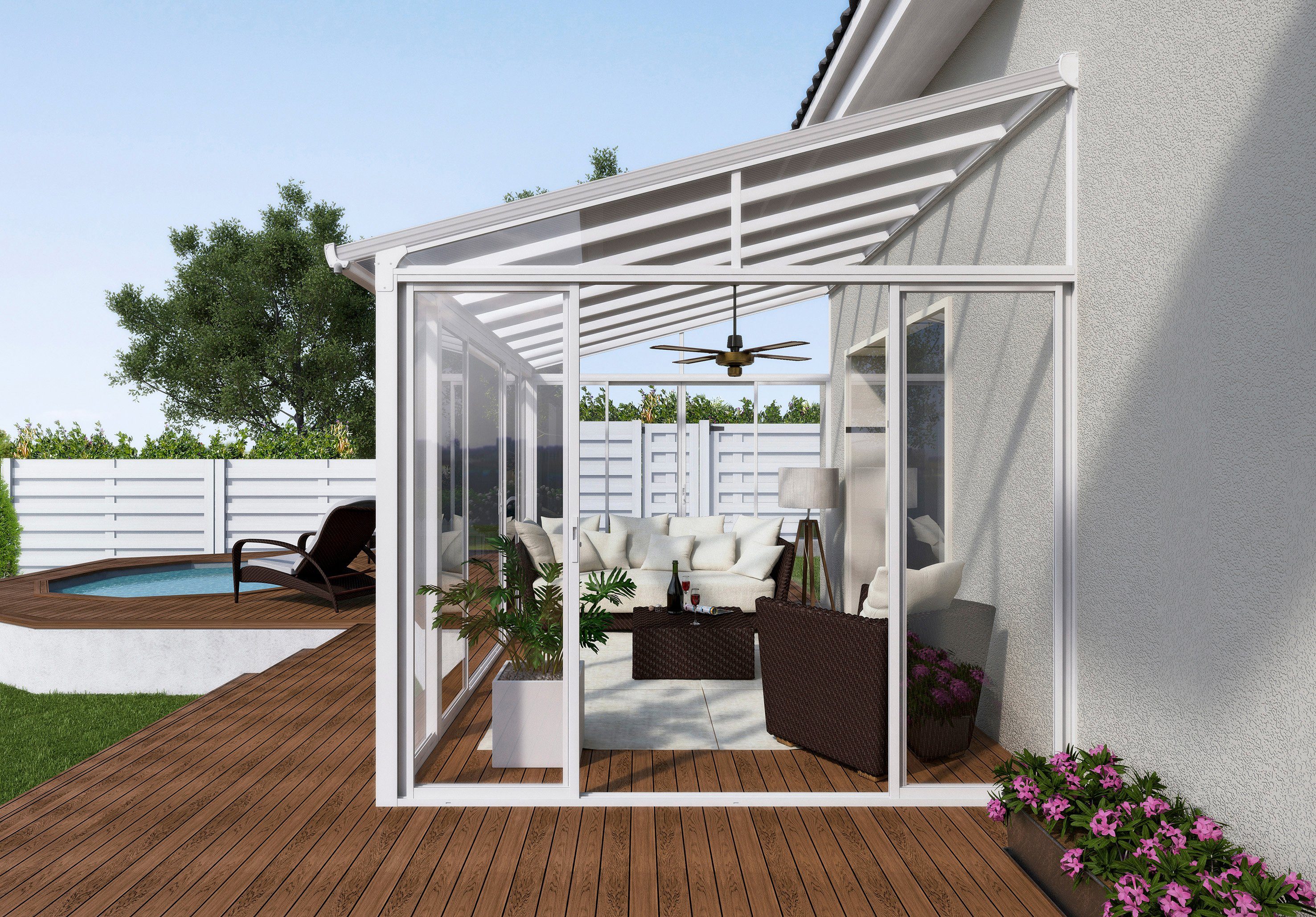 Palram - Canopia Wintergarten San Remo 3x4.2, BxT: 425x295 cm, Bedachung Doppelstegplatten, BxT: 425x295 cm