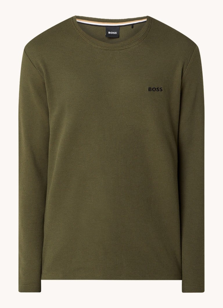 HUGO BOSS Textured waffle pajama top