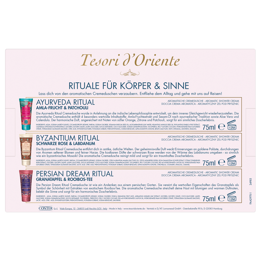 Tesori d´ Oriente Gechenkset Cremeduschen 3 x 75 ml