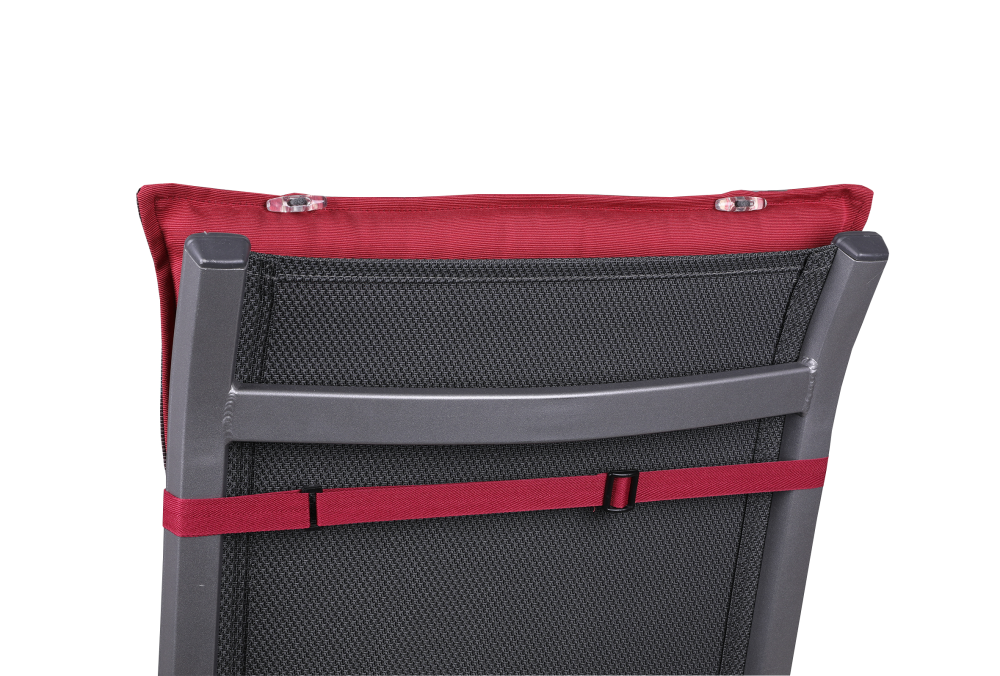 Sesselauflage hoch rot/grau