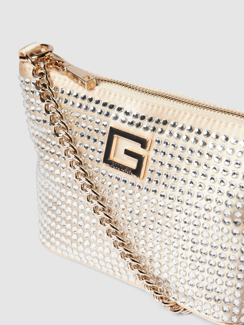Umhängetasche mit Label-Details Modell 'GLAMOUR' in gold