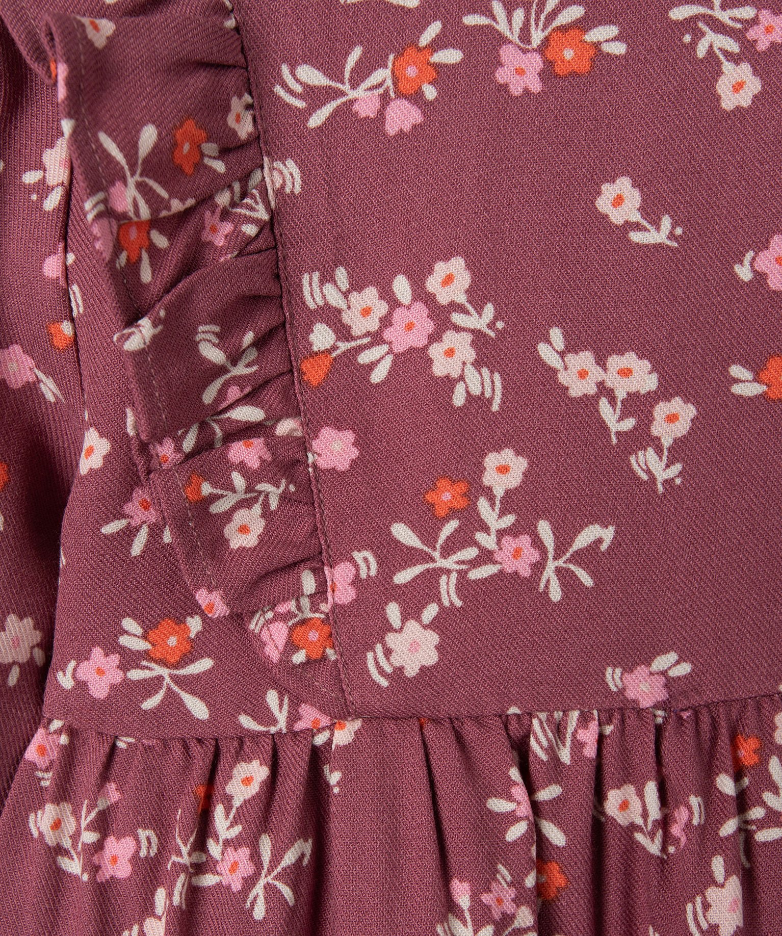 Blouse bébé fille imprimée avec volants sur le haut du buste rose | GEMO
