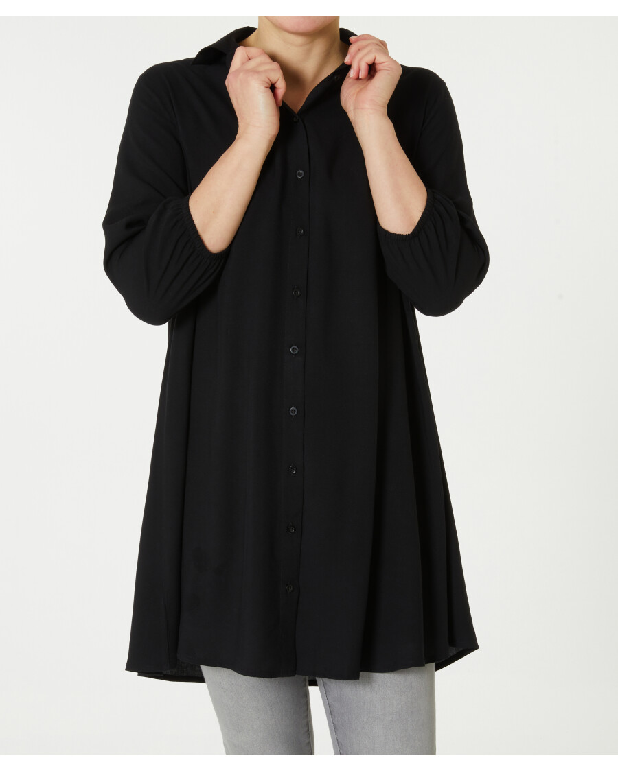 Schwarze Longbluse