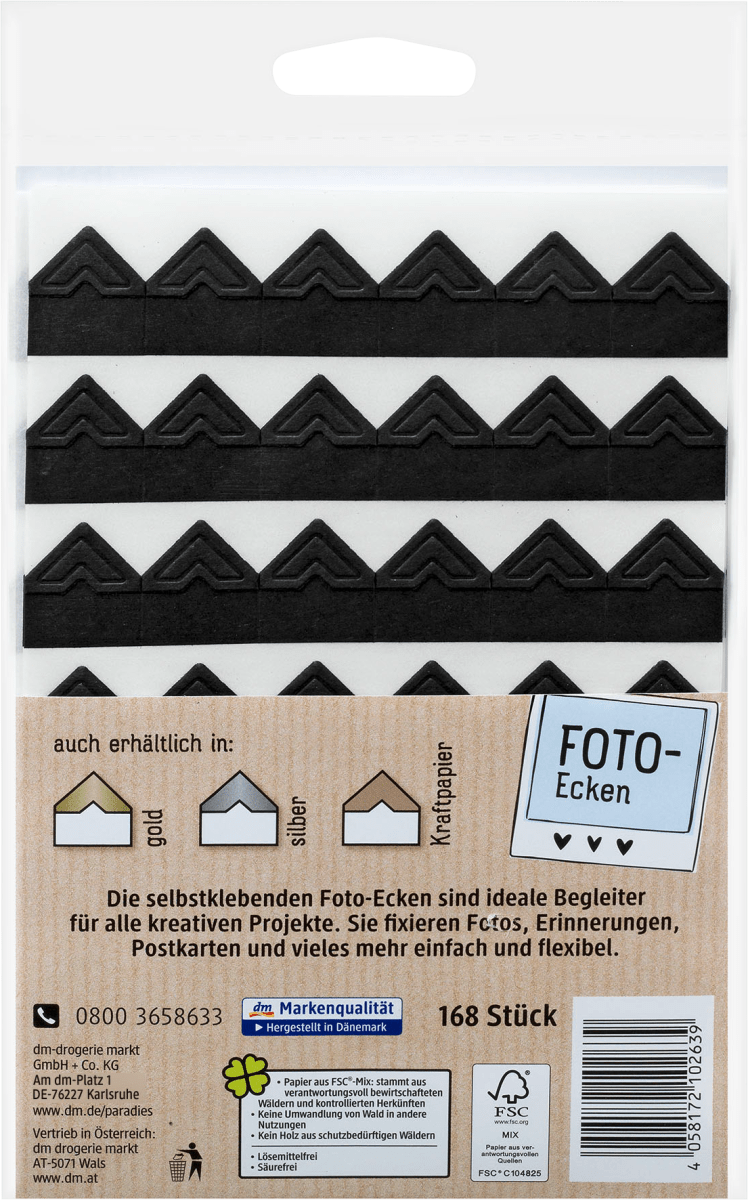 Fotoecken schwarz, 168 St