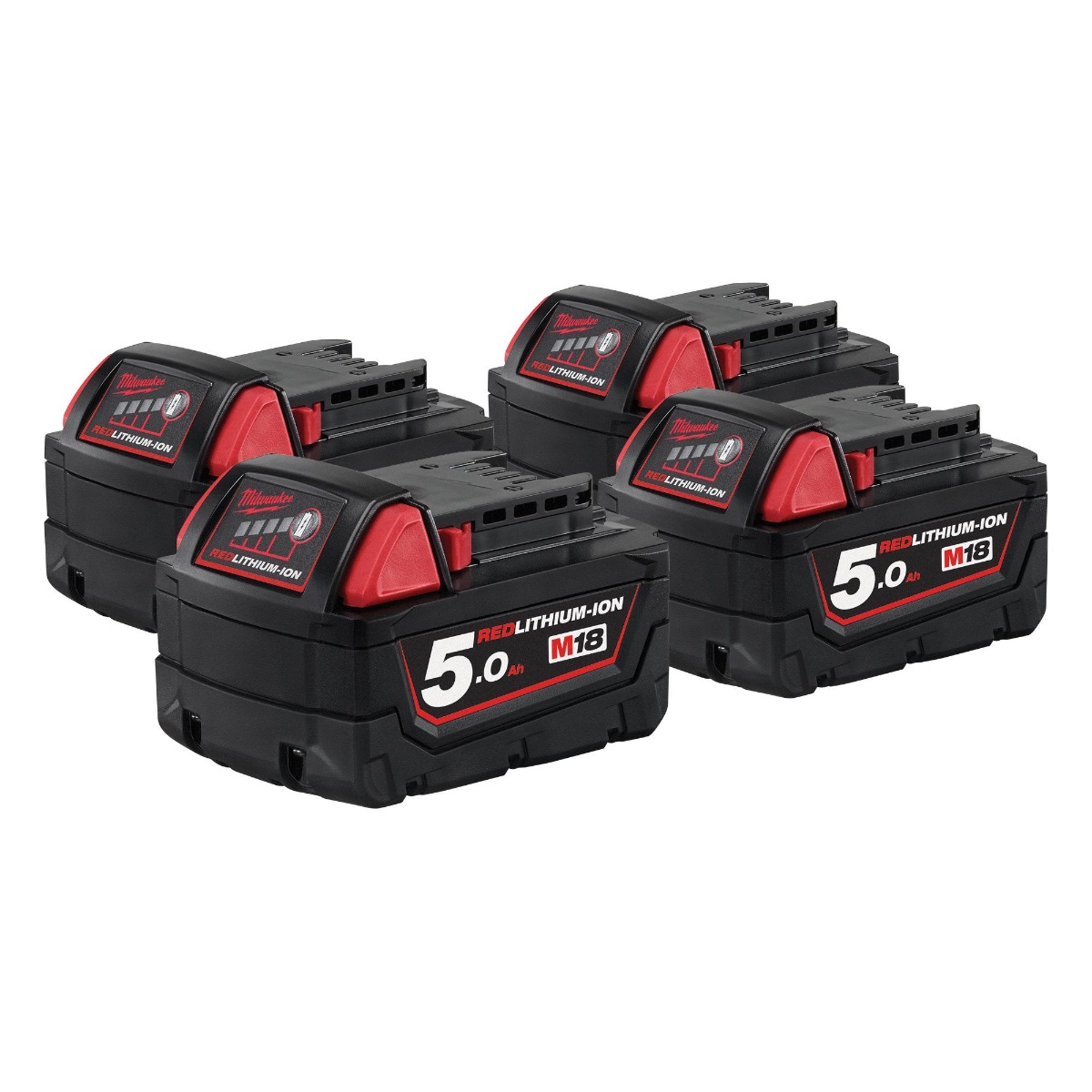 Milwaukee pribor M18B5QUARTET M18 B5 pakiranje od 4 - 4 x 18 V 5,0 Ah Li-ionske baterije