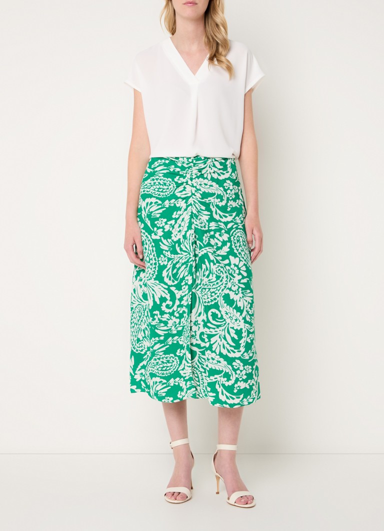 Hobbs Cassidy Midirock mit hohem Bund und Print