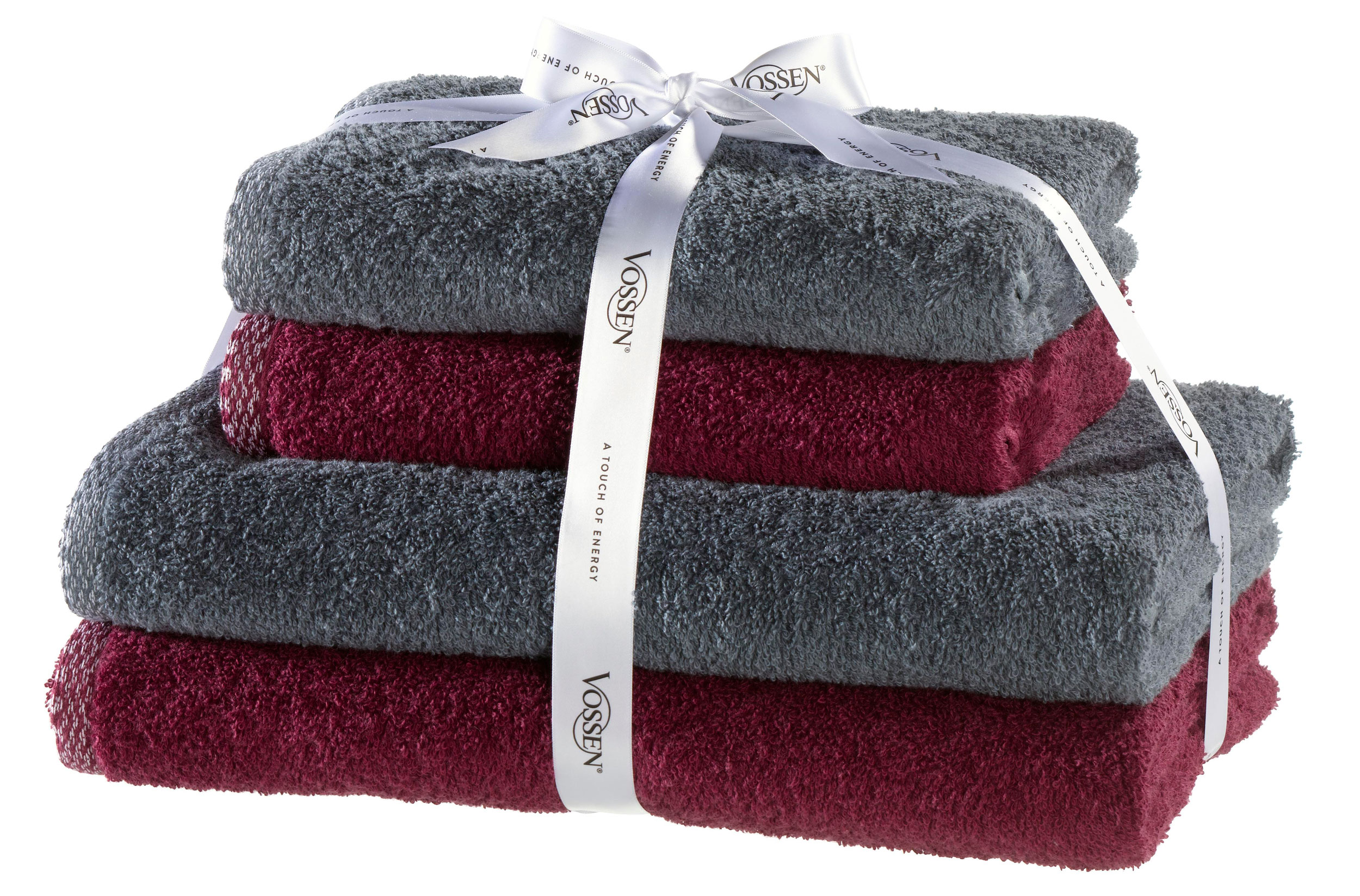VOSSEN4er Set flanell/burgundy