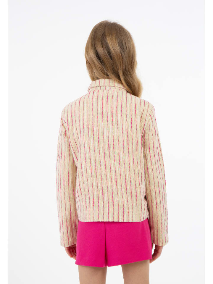 faina Blazerjacke in Pink Wollweisser Streifen günstig kaufen