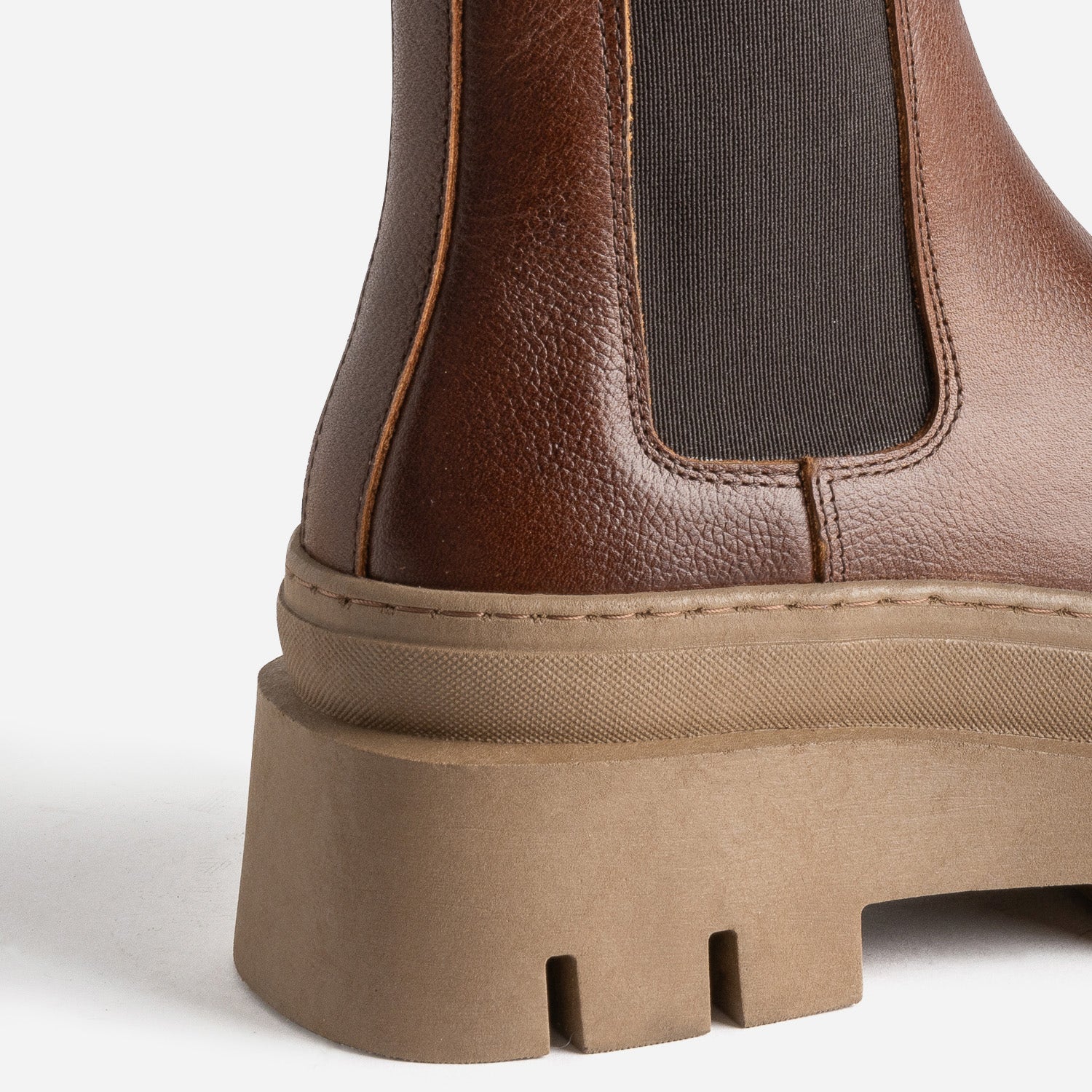 Chelsea boots TEXTO marron cuir éco-conçu maxi crans