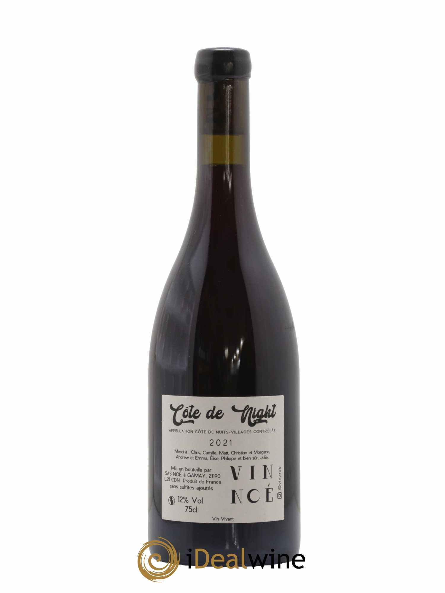 Côte de Nuit Villages Côte de Night Vin Noé  2021 - Lot de 1 Bouteille