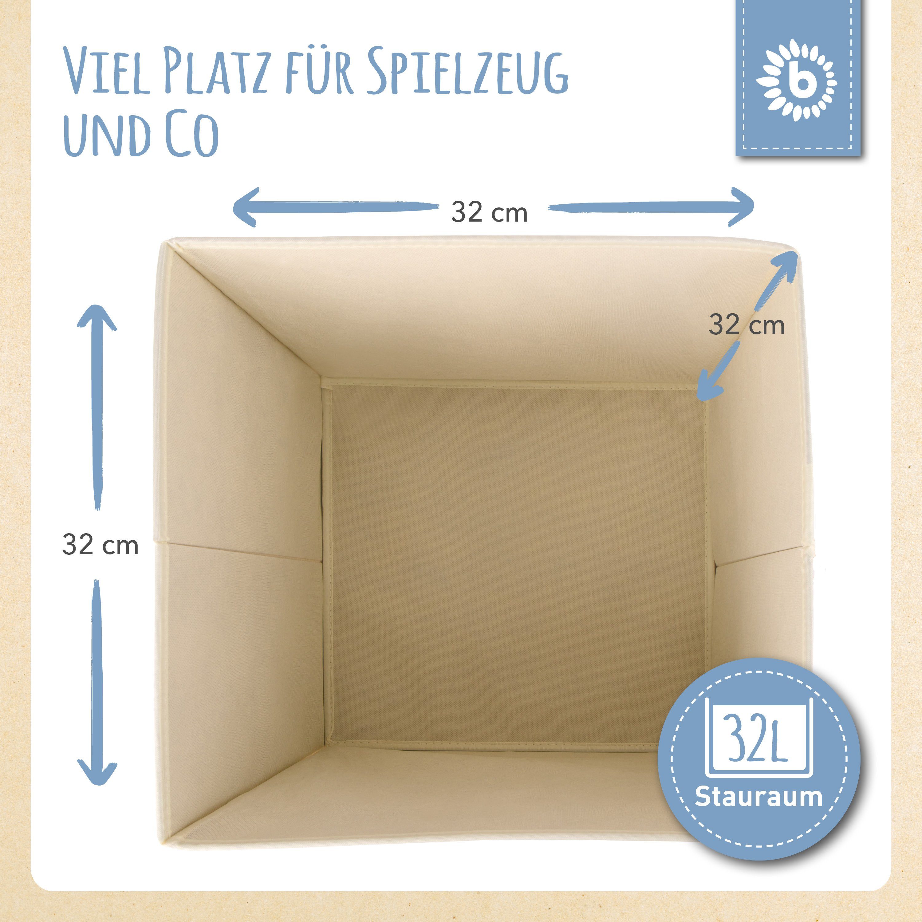 BIECO Spielzeugtruhe Bieco Aufbewahrungsbox Kinder Wal Motiv ca. 36L faltbar Süße Spielzeug Kiste für Kallax Regal Aufbewahrungsbox 33x33x33 Kallax Boxen für Spielzeug Aufbewahrung Storage Box Kallax Korb