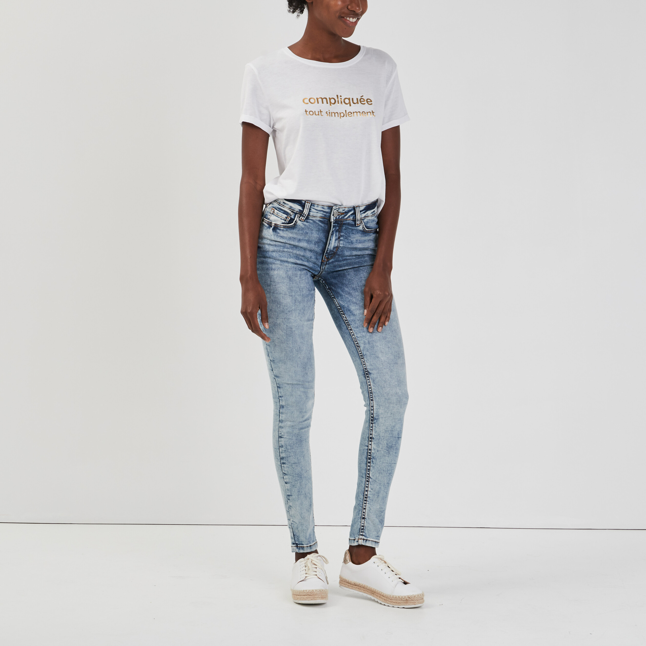 Jeans skinny délavé Creeks denim double stone femme | La Halle