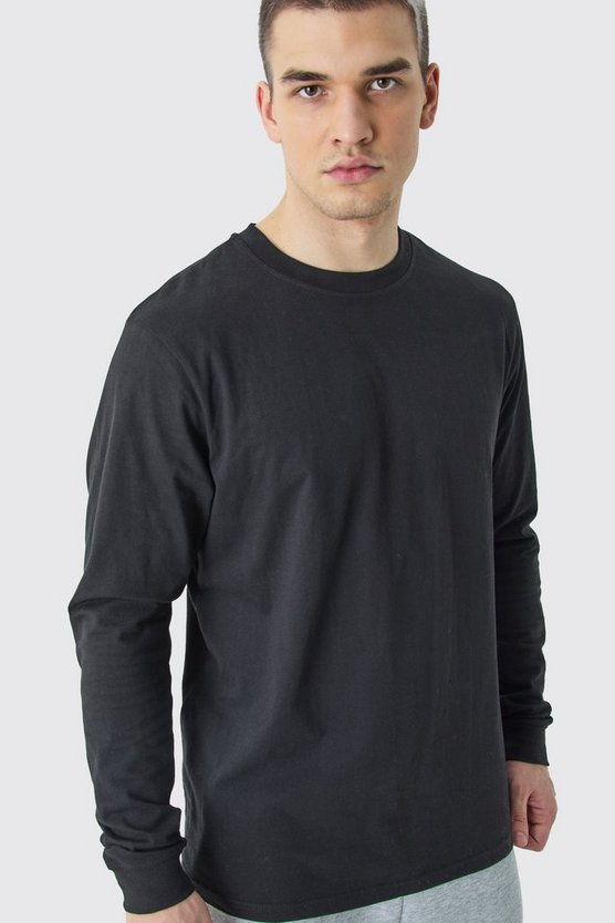 Tall langärmliges Rundhals T-Shirt