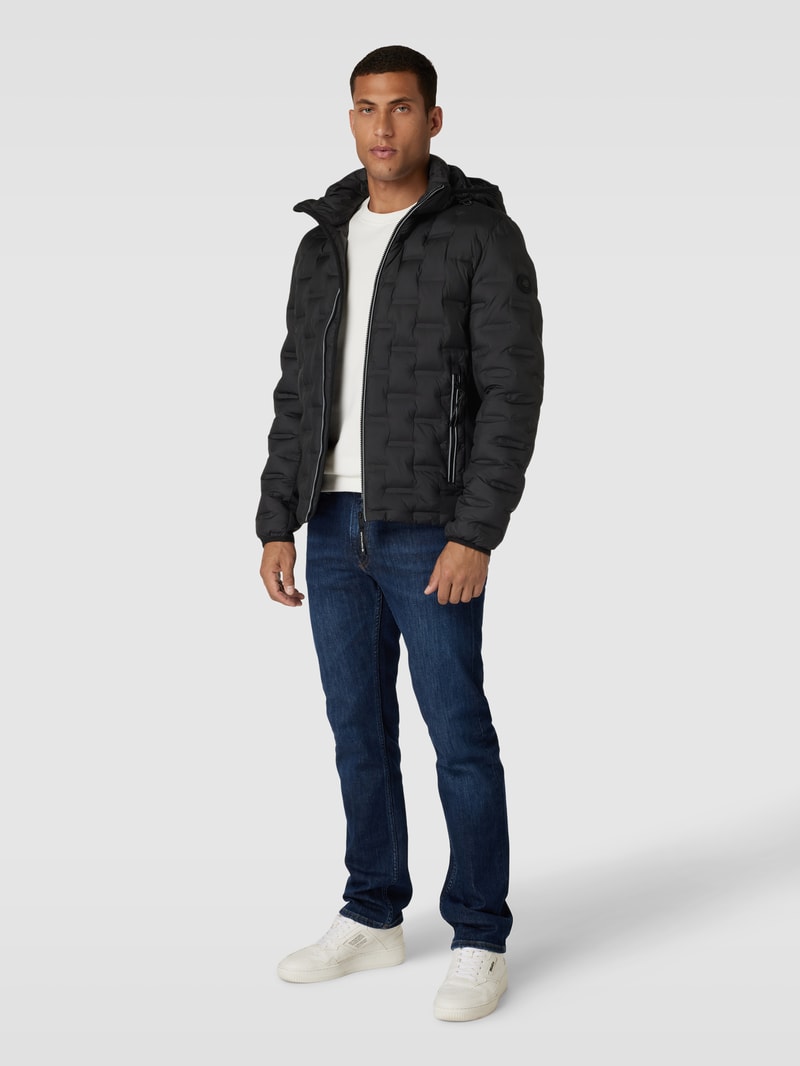 Hybridjacke mit Label-Detail Modell 'REPEAT' in schwarz