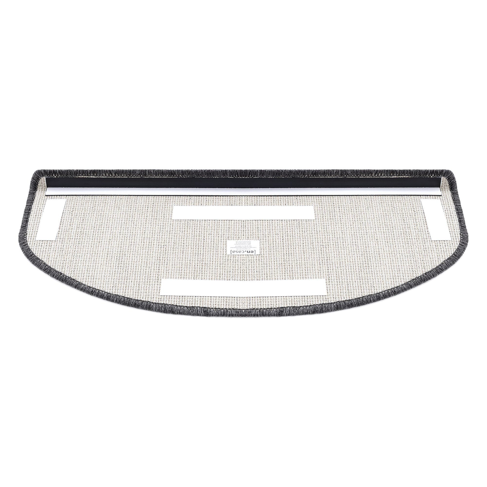 Stufenmatte, en.casa, halbrund, 15er Set Treppenmatten halbrund 65x24cm selbstklebend Dunkelgrau