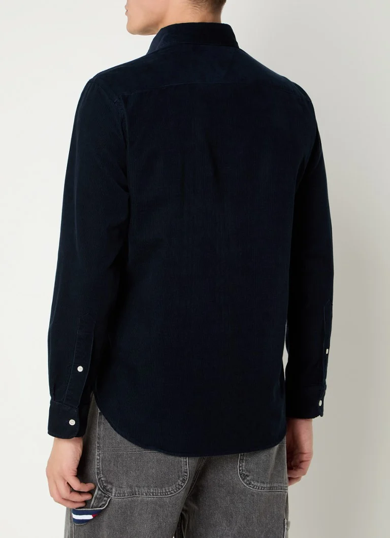 Cămașă Tommy Hilfiger Classic Fit din catifea reiată cu logo