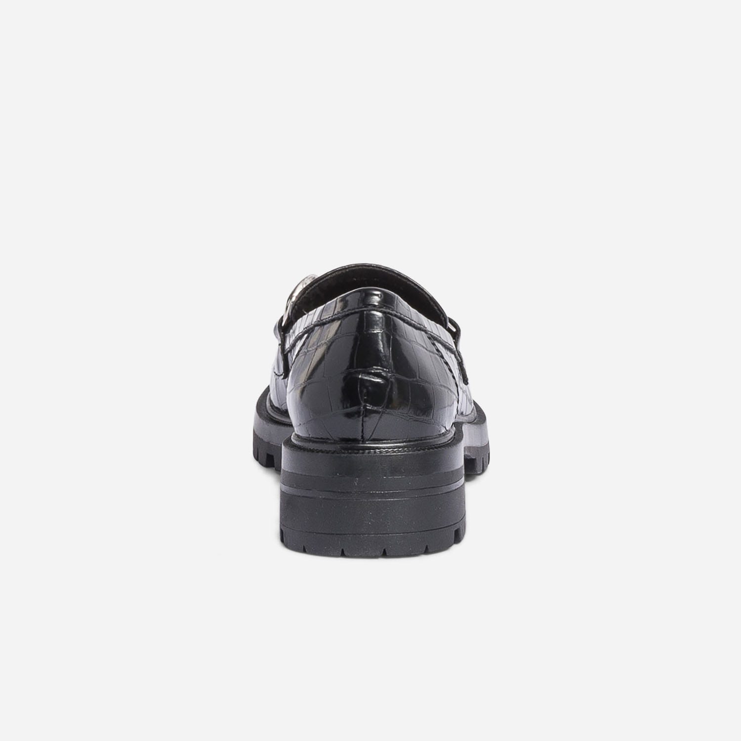 Mocassin TEXTO noir embossé croco