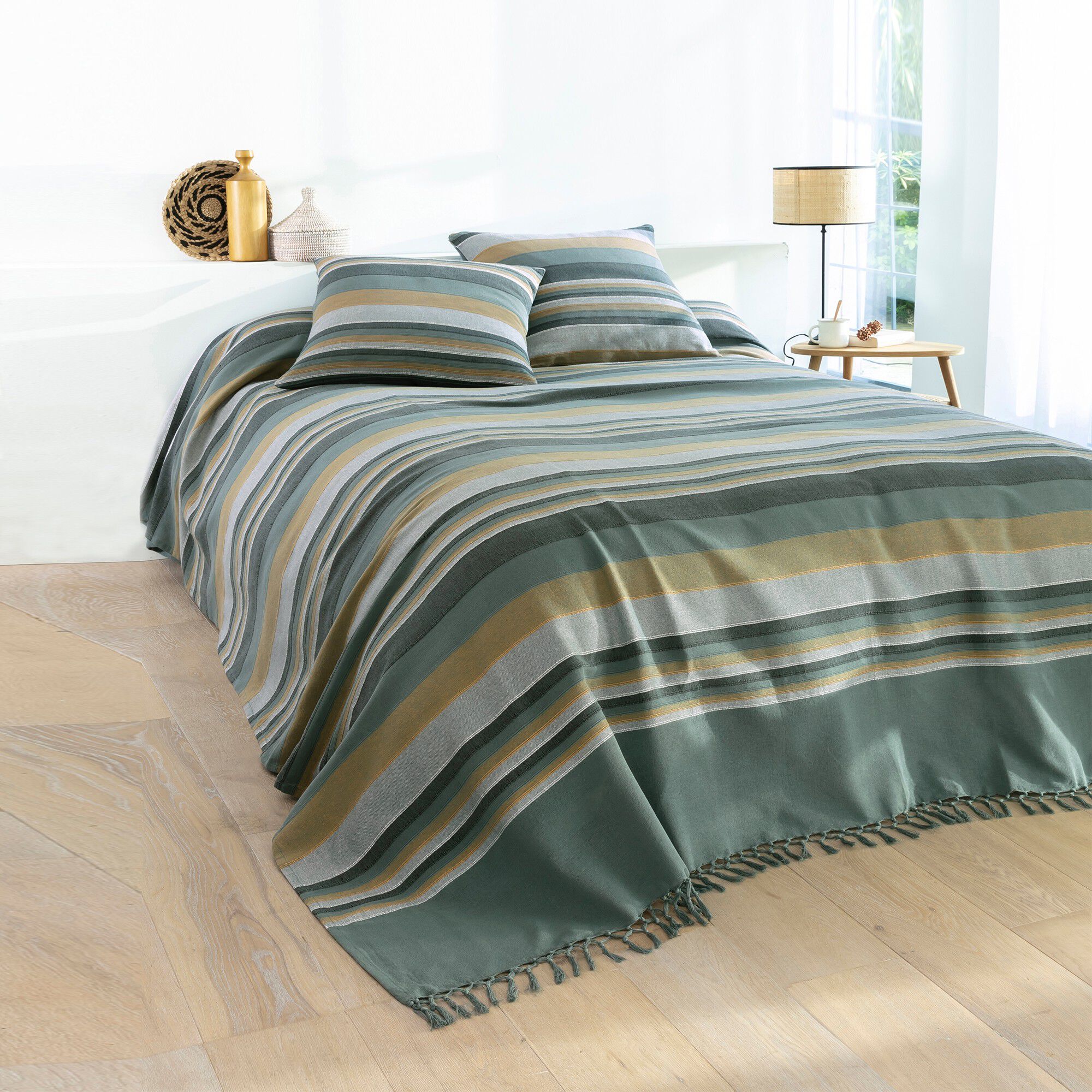 Plaid jeté multicolore coton tissage artisanal