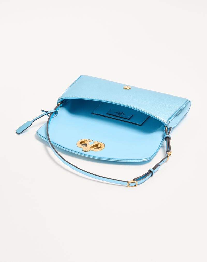 Bolsa de ombro pequena Valentino Garavani Devain em couro napa laminado