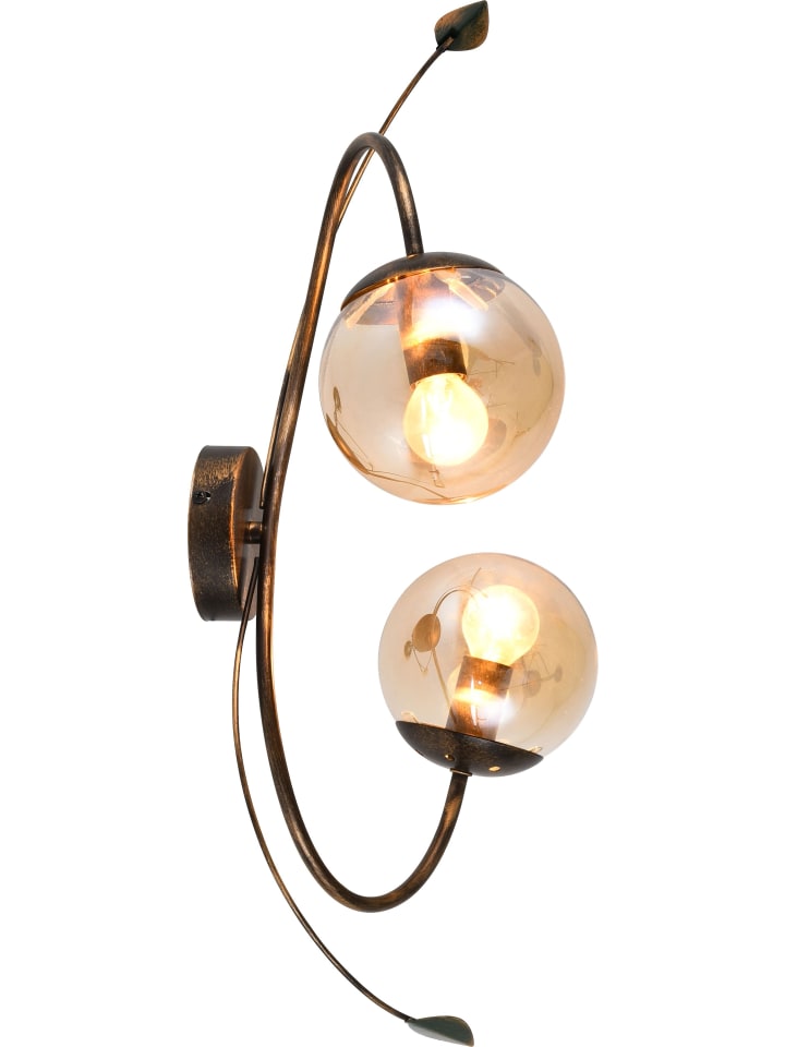 Licht-Erlebnisse Wandlampe in Shabby Braun-Gold Honiggelb günstig kaufen onesize