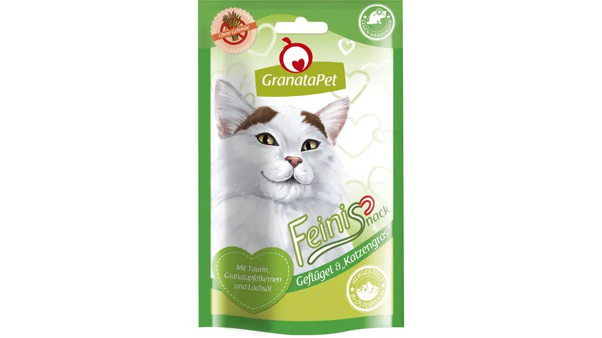 GranataPet Katzensnacks Geflügel & Katzengras 50 g