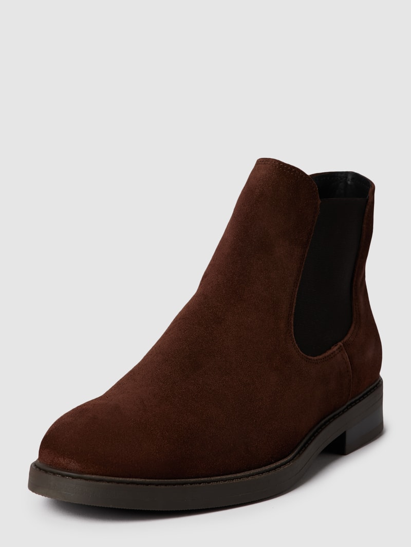 Chelsea Boots aus Veloursleder Modell 'SLHBLAKE SUEDE CHELSEA' in dunkelbraun