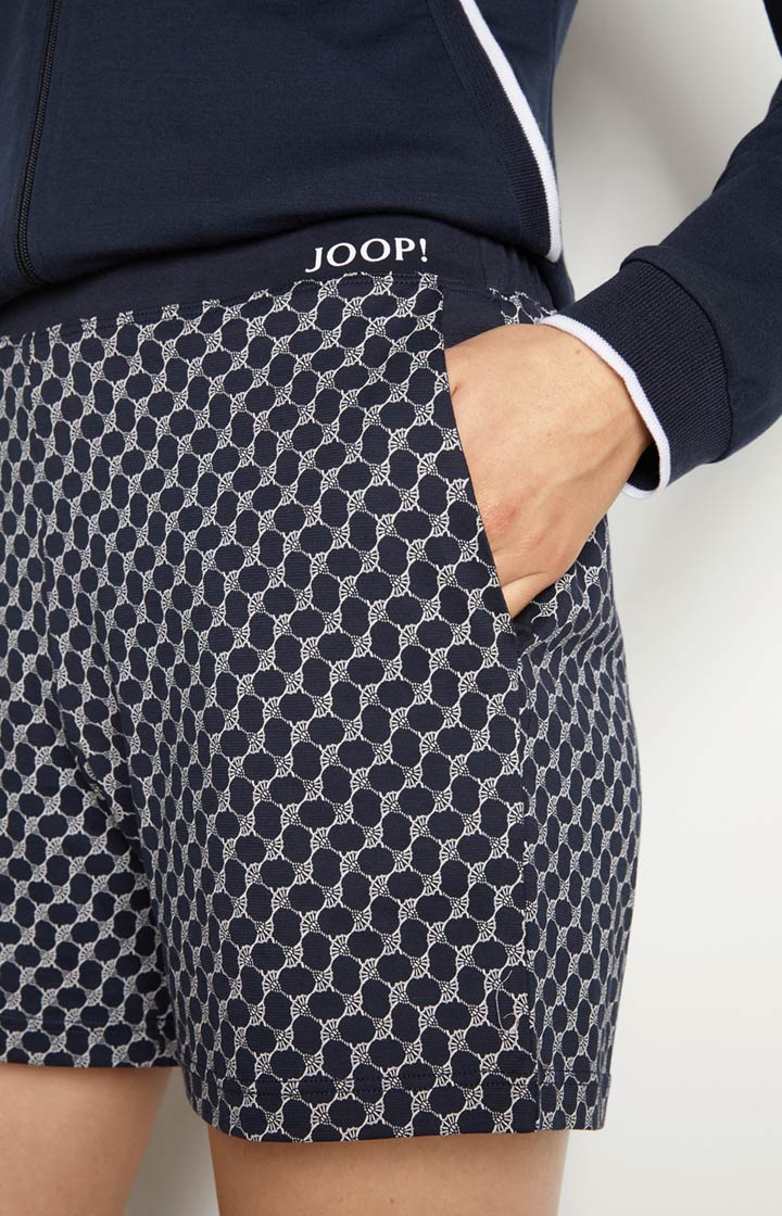 Loungewear Shorts in Midnight-Blau gemustert