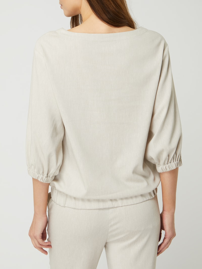 Sweatshirt mit Leinen-Anteil in beige