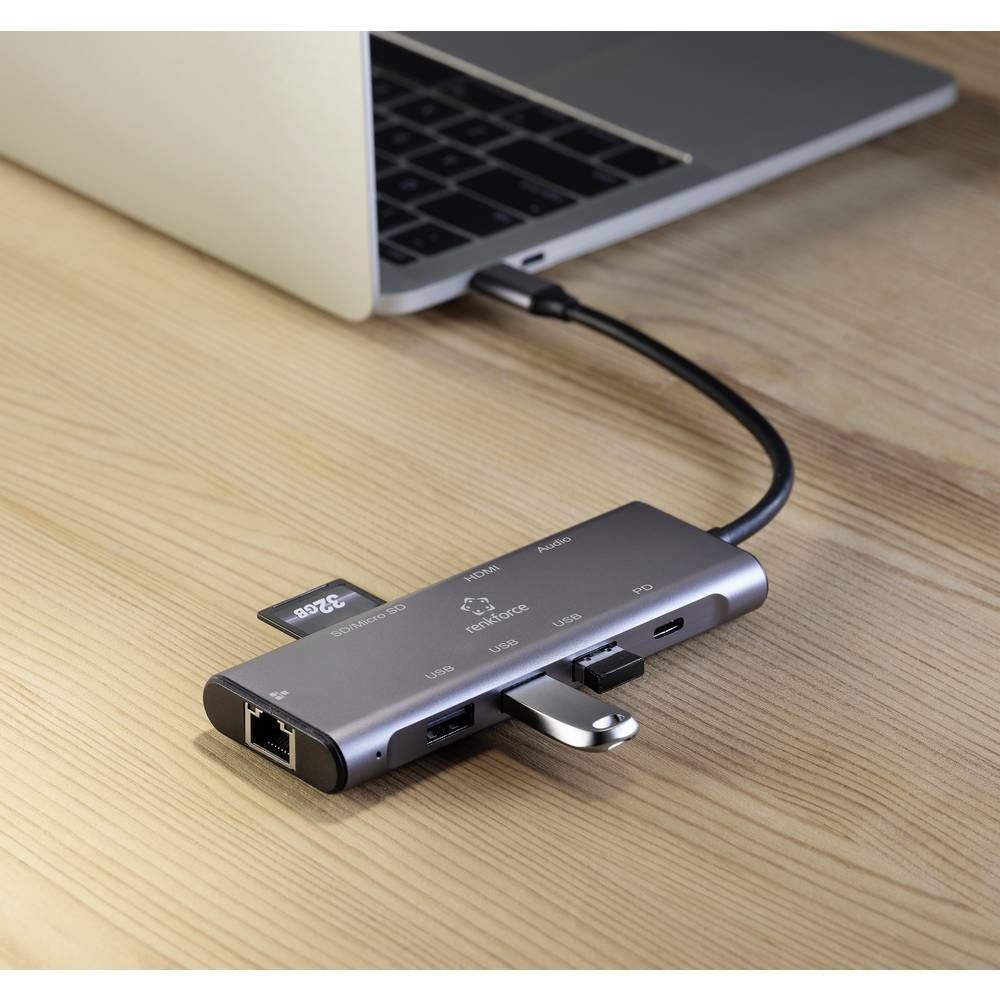 Renkforce Laptop-Dockingstation USB-C® Dockingstation, USB-C® Power Delivery