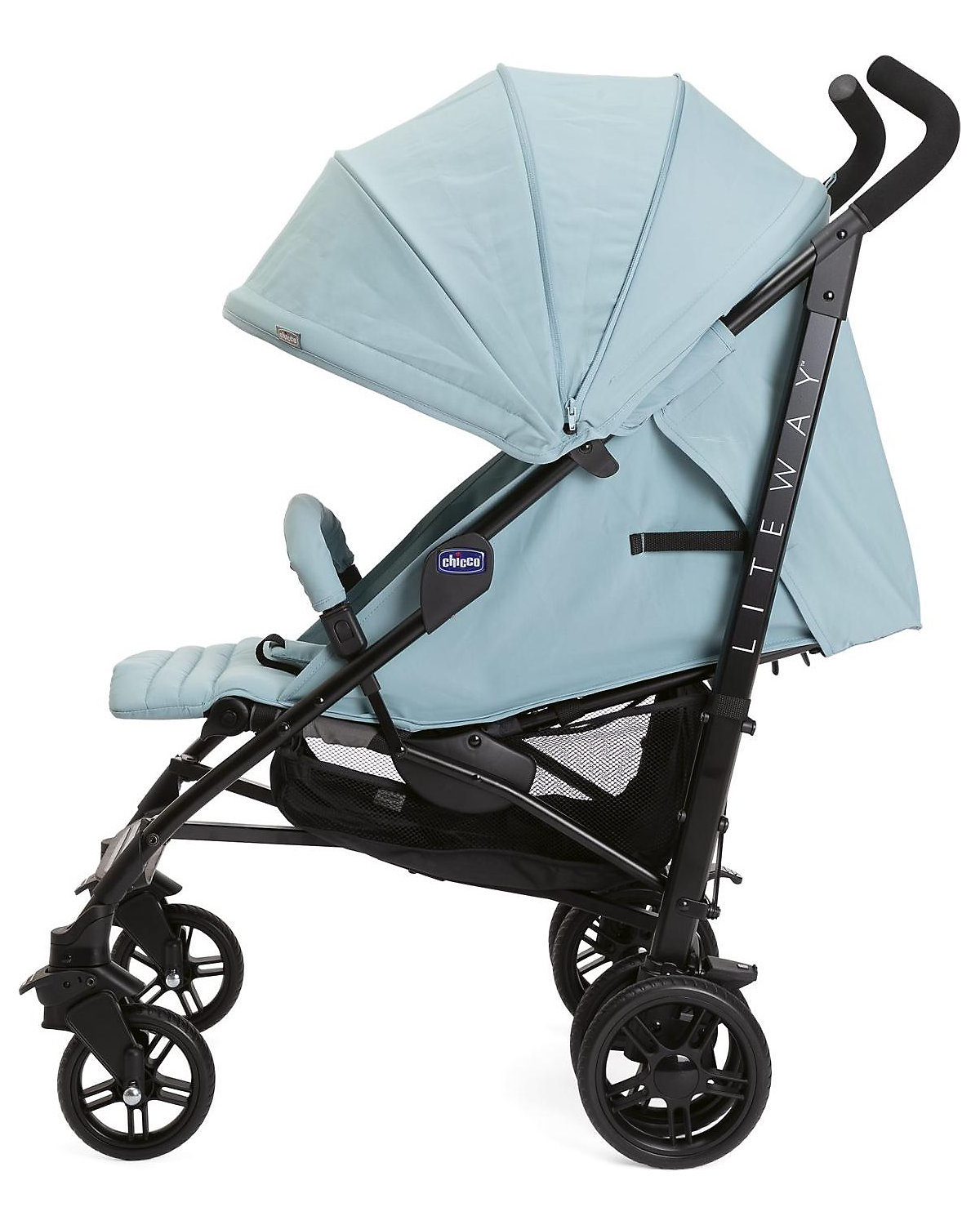 Buggy Sportwagen Lite Way4 hydra, mit faltbarem Frontbügel 22Kg Traglast, mit neuem großen Verdeck und Textilen Design, inkl. Regenschutz, Einhängekorb