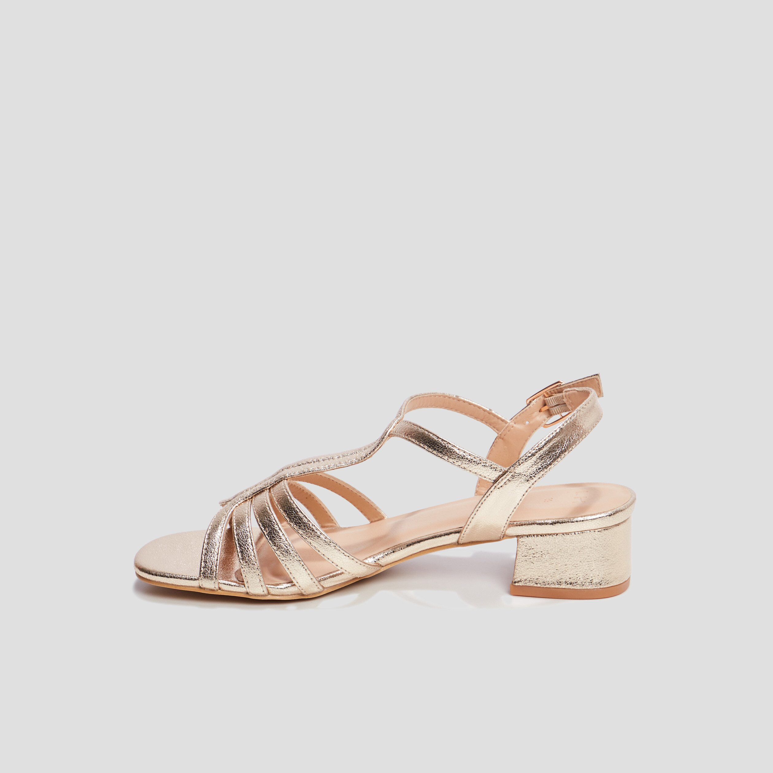 Sandales à talons jaune or femme | La Halle