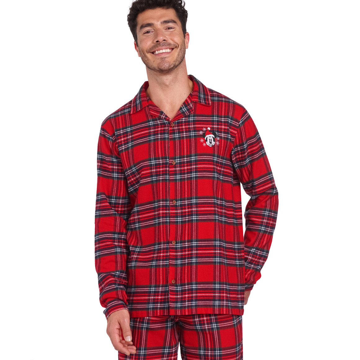 Micky Maus Weihnachtsschlafanzug zweiteilig rot / dunkelblau