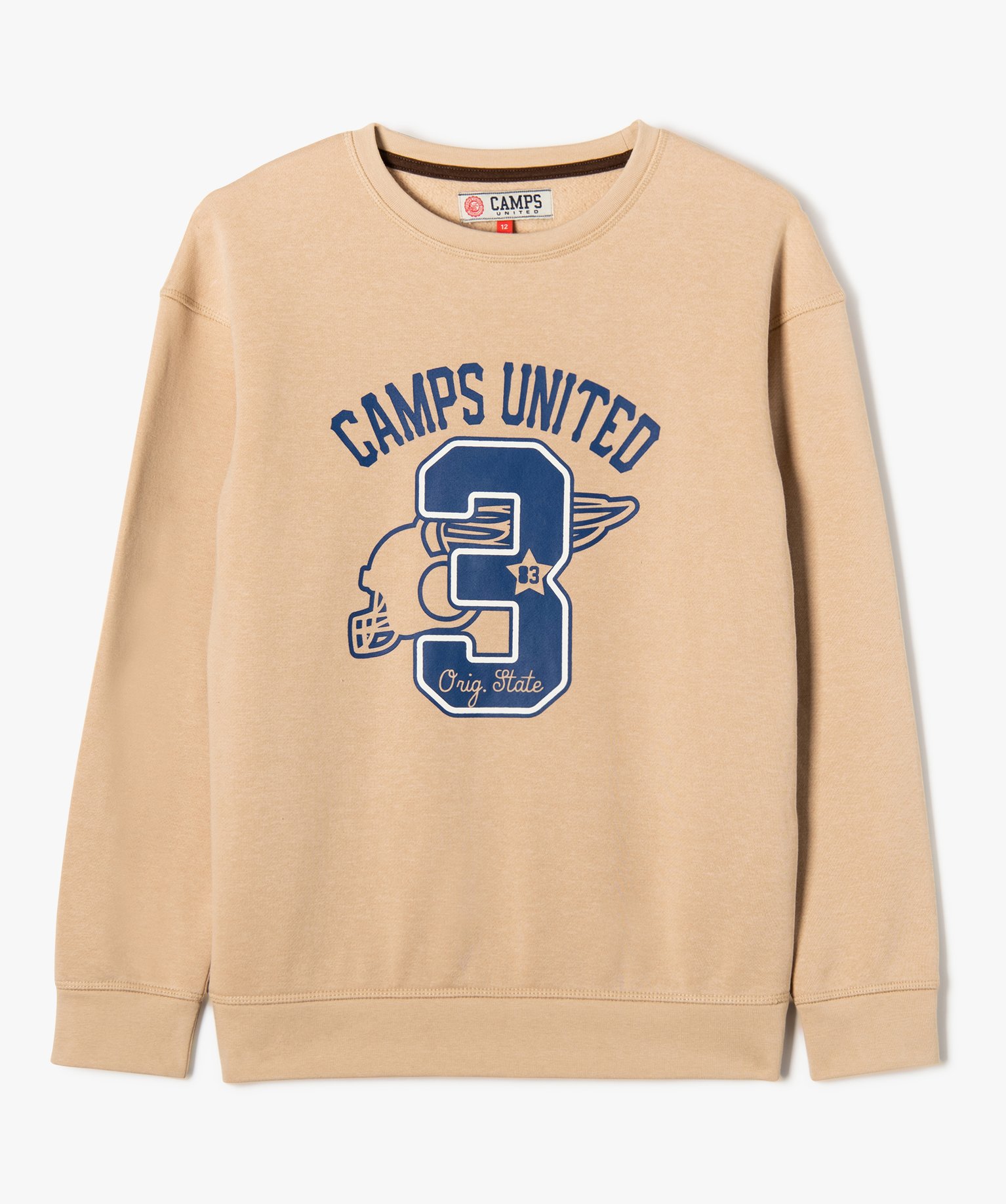 Sweat en molleton doux imprimé Garçon - Camps United beige | GEMO