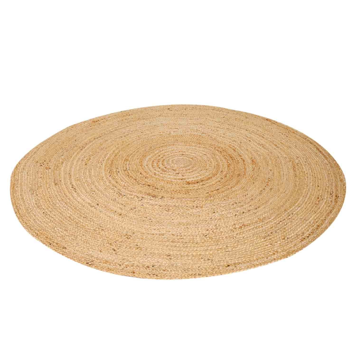 Teppich Jute Teppich Tamani Natur rund, Teppich-Läufer im Boho-Style, Casa Moro, rund, aus 100% Naturfaser Jute handgeflochten, Für einfach schöner Wohnen