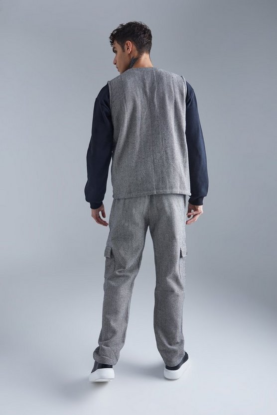 Utility-Tanktop & Cargohose mit Fischgräten-Print