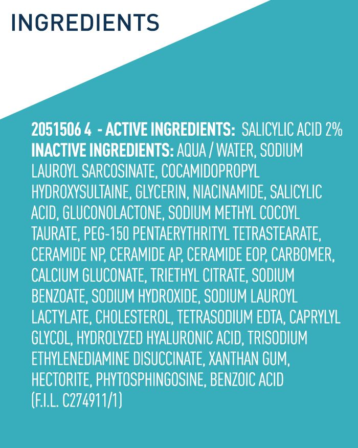 Gel nettoyant moussant anti-acné à l'acide salicylique