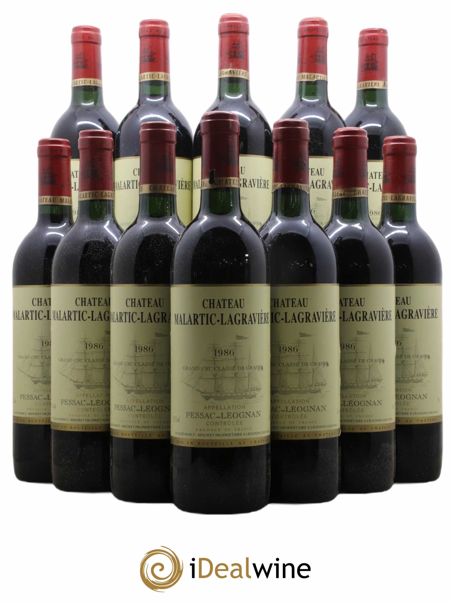 Château Malartic-Lagravière Cru Classé de Graves  1986 - Lot de 12 Bouteilles