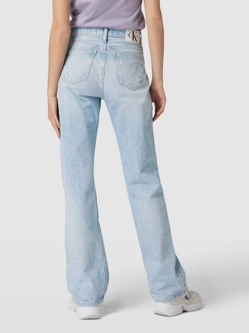 Bootcut Jeans im Destroyed-Look Modell 'AUTHENTIC' in hellblau