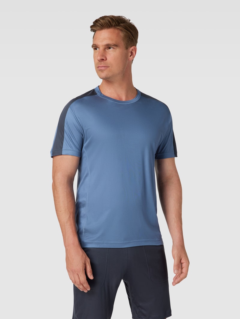 Pyjama-Oberteil mit Rundhalsausschnitt Modell 'Cooling' in blau