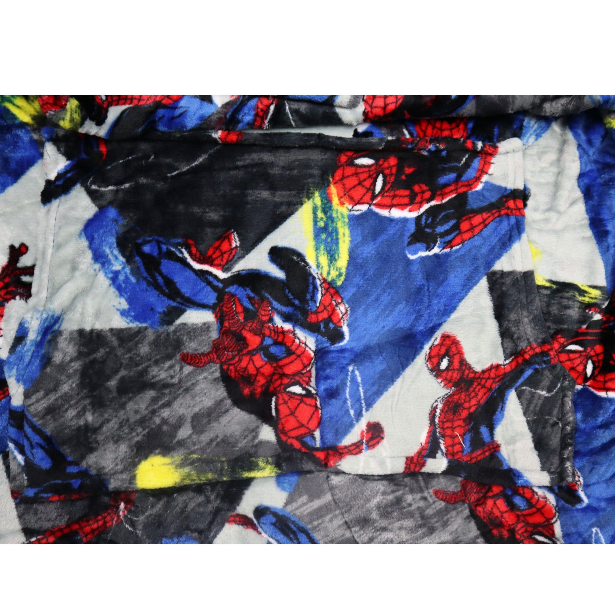 MARVEL Sweatponcho Marvel Spiderman Herren Kuschelponcho Kuscheldecke mit Ärmeln Kapuze Tasche