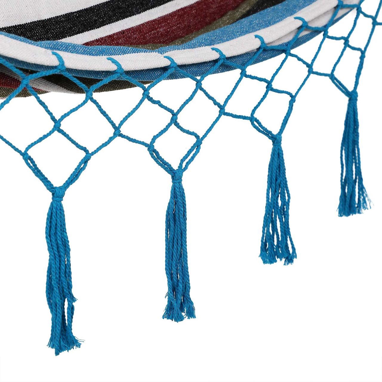 Detex Hängematte mit Fransen 210 x 150cm blau