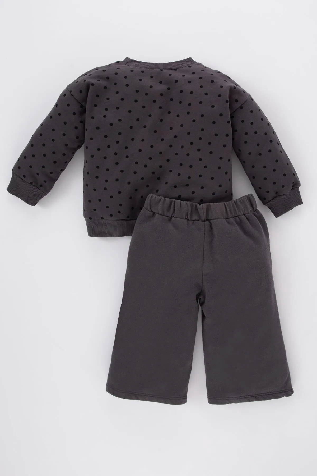 DeFacto  Baby-Mädchen-Sweatshirt-Jogginghose mit Polka Dots, 2er-Set