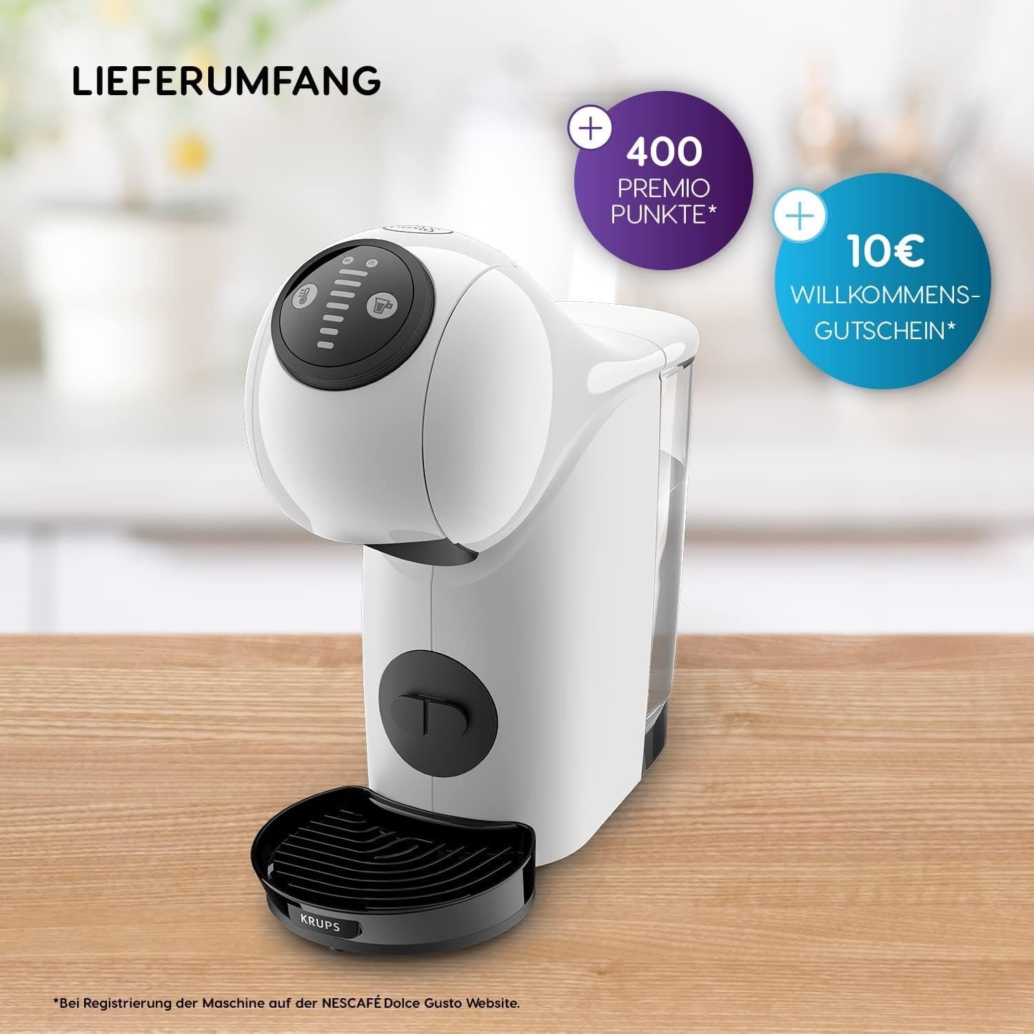 Krups Kapselmaschine Dolce Gusto Maschine Genio S KP2431 Kaffeekapselmaschine, 15bar Pumpendruck, 0,8L Wassertank, XL-Funktionalität