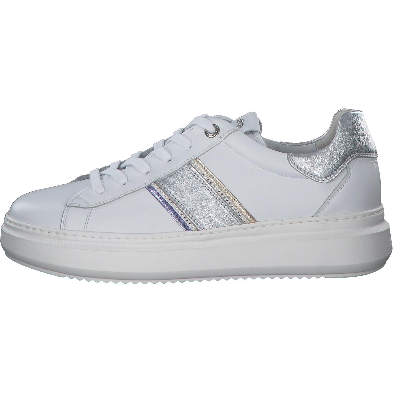 NeroGiardini E306554D, Schnürschuhe, Damen, bianco/argento